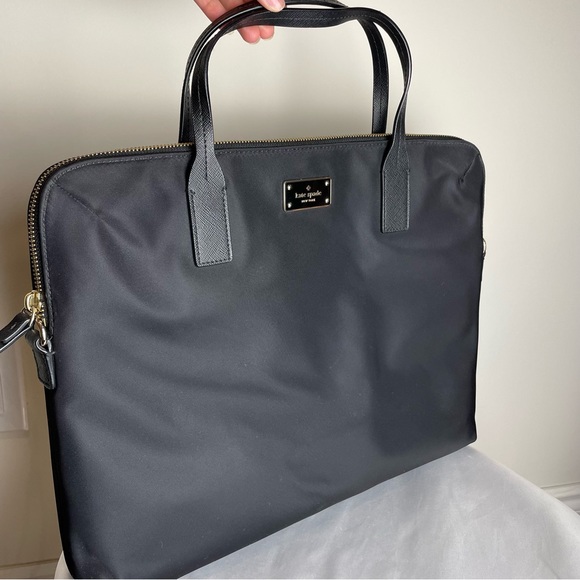 Kate Spade New York Nylon Laptop Work Bag | Black | With Strap - Picture 3 of 11